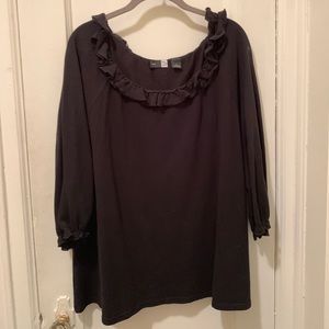 Saks Scoop Ruffle Neck Sweater 3X